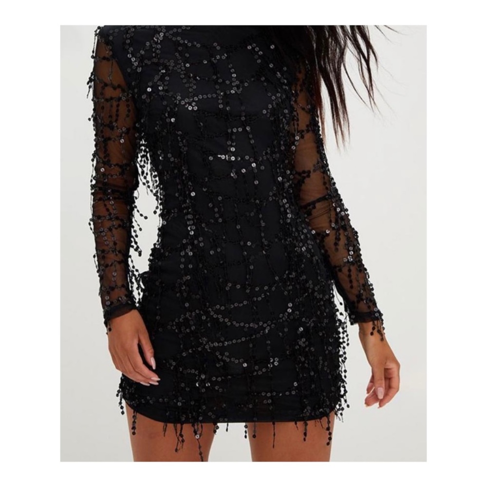 Pretty Little Thing sequin tassel dress